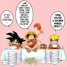 Son Goku Baby Bodysuit (Baby Girls) “Son Goku, Naruto and Luffy” – Naruto parody