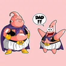 Majin Buu Baby Bodysuit (Baby Girls) “Majin Buu and Patrick Star” – Dragon Ball Z parody