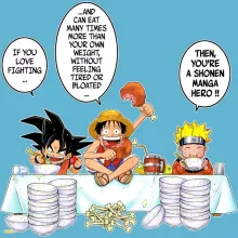 Son Goku Baby Bodysuit “Son Goku, Naruto and Luffy” – Naruto parody