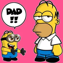 Kevin Minion Girls Kids Tank Top “Kevin Minion and Homer Simpson” – Minions parody