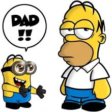 Kevin Minion T-Shirt “Kevin Minion and Homer Simpson” – Minions parody