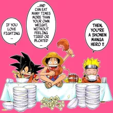 Son Goku Girls Kids Tank Top “Son Goku, Naruto and Luffy” – Naruto parody