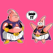 Majin Buu Girls Kids Tank Top “Majin Buu and Patrick Star” – Dragon Ball Z parody