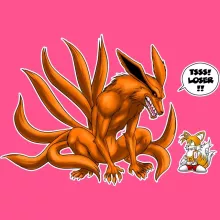 Kyubi Girls Kids Tank Top “Kyubi and Tails” – Naruto parody
