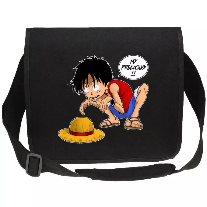 Canvas Messenger Bags Parody of One Piece Luffy and Gollum - My Precious