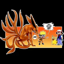 Pikachu Kids Sweater “Pikachu, Ash and Kyubi” – Pokémon parody