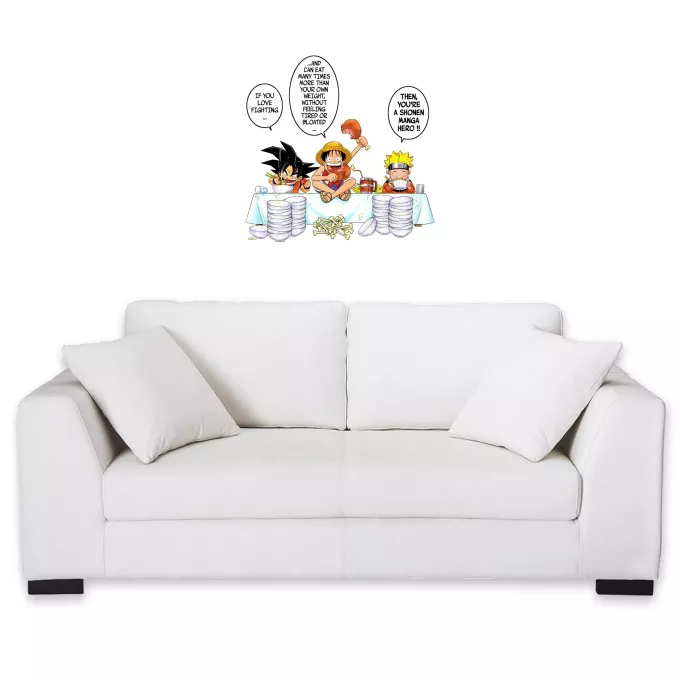 Wall Stickers Parody of Naruto Son Goku, Naruto and Luffy