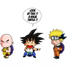 Son-Goku T-Shirt “Son-Goku, Kuririn und Naruto” – Parodie auf Naruto
