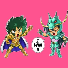 Capricorn Shura Kinderen Meisjes Tank Top “Capricorn Shura en Dragon Shiryu” – Saint Seiya parodie