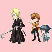 L Body baby (flicka) “L, Lignt Yagami och Kira” – Parodi Bleach