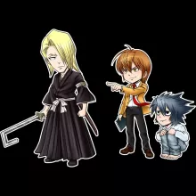 L Fodral för smarttelefoner “L, Lignt Yagami och Kira” – Parodi Bleach