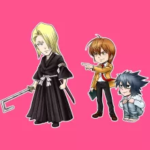 L Linne för Flickor barnens “L, Lignt Yagami och Kira” – Parodi Bleach