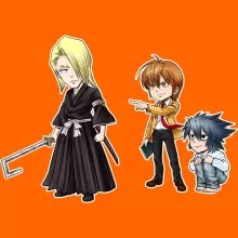 Maglietta L “L, Lignt Yagami e Kira” – Parodia dei Bleach