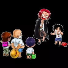 Monkey D Luffy Kids Sweater “Monkey D Luffy and Red-Haired Shanks” – One Piece parody