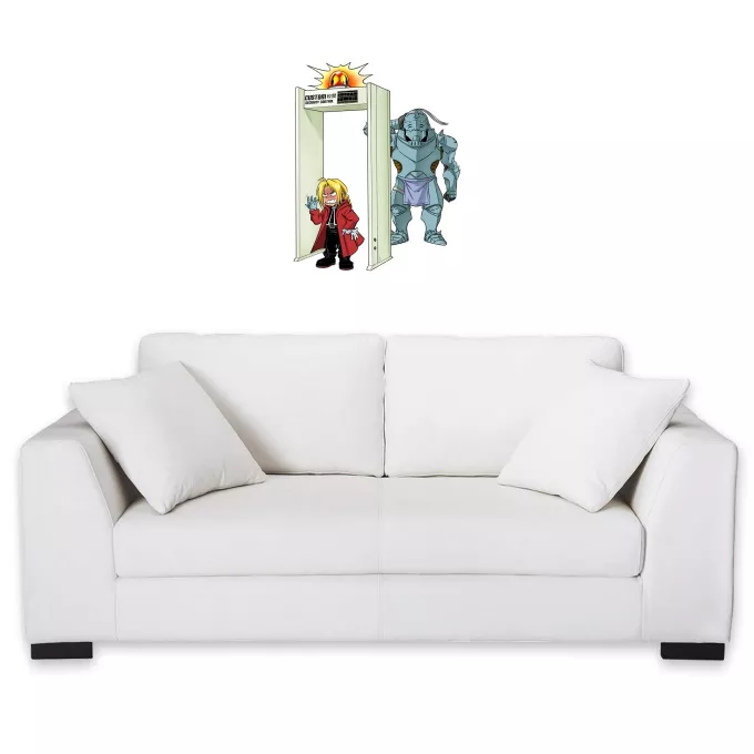 Muurstickers Parodie Full Metal Alchemist - FMA Edward en Alphonse Elric - Edward Elric aka Ed, Alphonse Elric aka Al