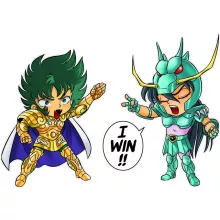Capricorn Shura T-shirts kinderen meisjes “Capricorn Shura en Dragon Shiryu” – Saint Seiya parodie