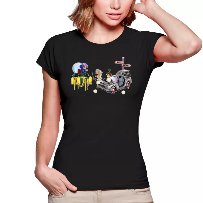 Magliette per Donne Paoridia Dragon Ball Z - DBZ Trunks, Doc Brown e Marty MacFly