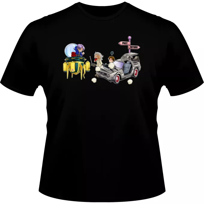 Magliette da Uomini Paoridia Dragon Ball Z - DBZ Trunks, Doc Brown e Marty MacFly