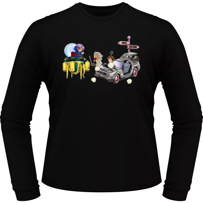 Magliette a maniche lunge Paoridia Dragon Ball Z - DBZ Trunks, Doc Brown e Marty MacFly