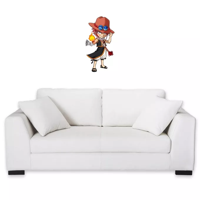 Stickers Déco Parodie One Piece L'Ultime Dieu du Feu !! - Ace, Natsu