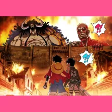 Débardeur Enfant Fille Luffy « Un Combat Titanesque piraté... !! » – Parodie One Piece