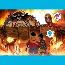 T-shirt Femme Luffy « Un Combat Titanesque piraté... !! » – Parodie One Piece