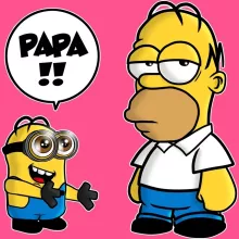 Débardeur Enfant Fille Homer Simpson « Un fiston trop mignon (Super Deformed) » – Parodie Les Minions