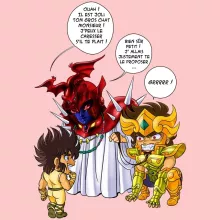 Body bébé (Filles) Aiolia « Un gros chat sauvage en laisse ! » – Parodie Saint Seiya