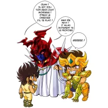 totebag Aiolia « Un gros chat sauvage en laisse ! » – Parodie Saint Seiya