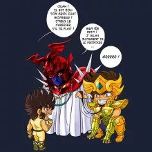Sweat-Shirt à capuche Aiolia « Un gros chat sauvage en laisse ! » – Parodie Saint Seiya