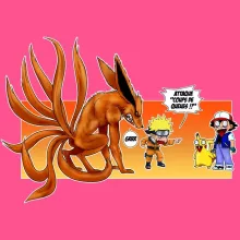 Débardeur Enfant Fille Naruto « Un nouveau dresseur... » – Parodie Pokémon