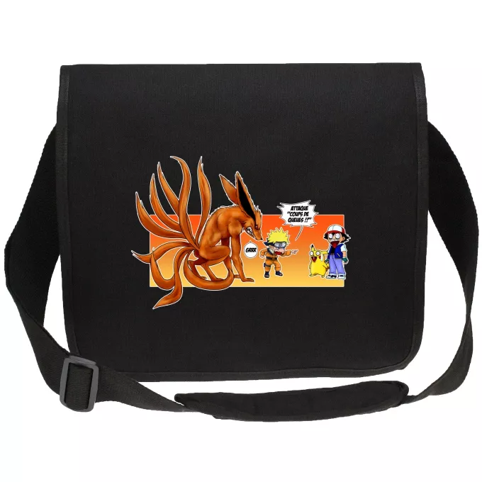 Sacs étudiant canvas Parodie Pokémon Un nouveau dresseur... - Naruto, Kyubi X Sasha, Pikachu