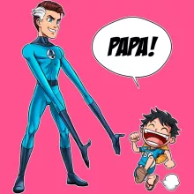 Débardeur Enfant Fille Luffy « Un papa Fantastique ! » – Parodie One Piece