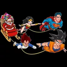 Master Roshi Långärmad T-Shirts “Funny Santa” – Parodi Dragon Ball Z