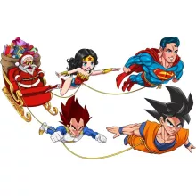 Camiseta Niña sin mangas Master Roshi “Funny Santa” – Parodia de Dragon Ball Z -DBZ
