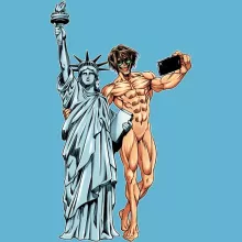 Body de bebé Eren Jaeger “Eren Jaeger e la estatua de la Libertad” – Parodia de Shingeki no Kyojin