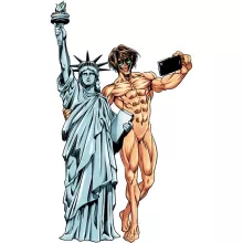 Taza Eren Jaeger “Eren Jaeger e la estatua de la Libertad” – Parodia de Shingeki no Kyojin
