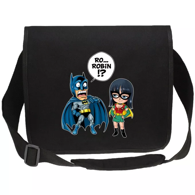 Canvas Messenger Väskor Parodi One Piece Batman och Robin