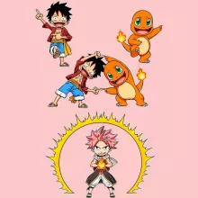 Body bébé (Filles) Natsu « Une Fusion de feu » – Parodie Pokémon