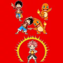 Body de bebé Natsu “Natsu, Luffy y Charmander” – Parodia de Pokémon