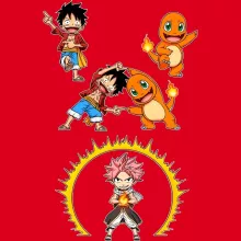 Natsu Tasse “Natsu, Ruffy und Glumanda” – Parodie auf Pokémon