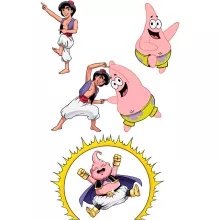 Majin Boo Baby Strampler “Majin Boo, Patrick Star und Aladdin” – Parodie auf Dragon Ball Super