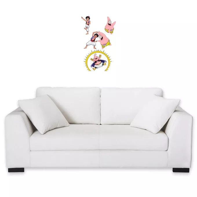 Wall Stickers Parody of Dragon Ball Super Majin Buu, Patrick Star and Aladdin