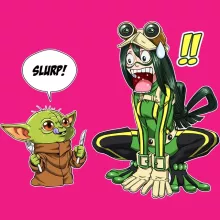 Tsuyu Asui Vrouwen Tank Top “Tsuyu Asui aka Froppy en Grogu aka Baby Yoda” – Star Wars parodie