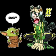 Taza Tsuyu Asui “Tsuyu Asui aka Froppy y Grogu aka Bebe Yoda” – Parodia de Star Wars