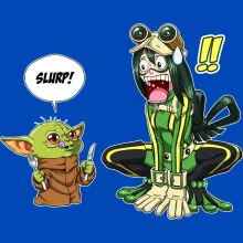 T-shirt Enfant Tsuyu Asui « Une grenouille bien apétissante... » – Parodie Star Wars