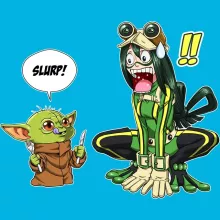 Tsuyu Asui Women T-shirt “Tsuyu Asui aka Froppy and Grogu aka Baby Yoda” – Star Wars parody
