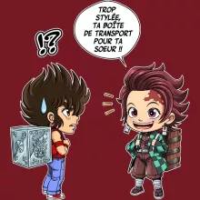 Mug Tanjiro Kamado « Une Pandora Box démoniaque ! » – Parodie Saint Seiya