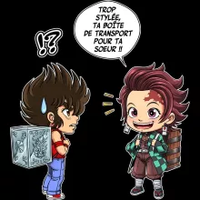 Sac à bandoulière Tanjiro Kamado « Une Pandora Box démoniaque ! » – Parodie Saint Seiya