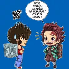 Sac à dos Enfant Tanjiro Kamado « Une Pandora Box démoniaque ! » – Parodie Saint Seiya